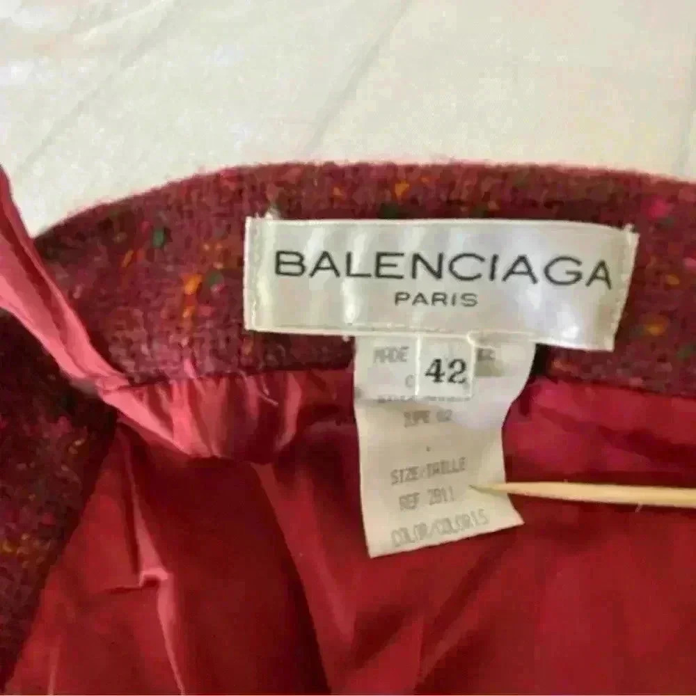 BALENCIAGA Vintage Wool/Mohair Skirt Size 42 - Picture 7 of 11